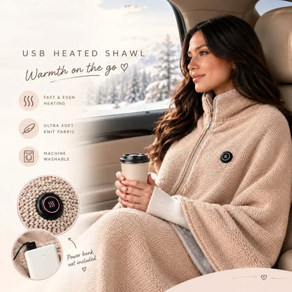 🔥 Saldi di Natale — 50% DI SCONTO! ❄️ Resta al caldo per tutto l'inverno — Scialle riscaldante elettrico portatil