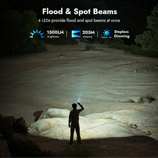 Luce da lavoro LED con testa rotante a 180°