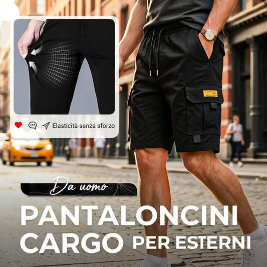 🔥SALDI ESTIVI 2026🔥 Pantaloncini cargo casual da uomo con coulisse in vita