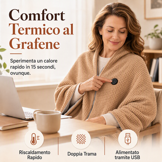 🔥 Saldi di Natale — 50% DI SCONTO! ❄️ Resta al caldo per tutto l'inverno — Scialle riscaldante elettrico portatil