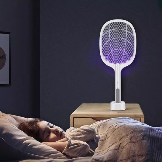 2-in-1 elektrische Fliegenklatsche und Mückenschutzlampe für die Nacht