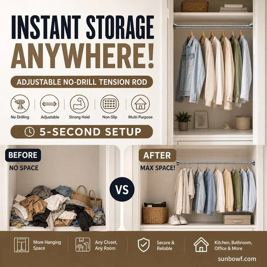 🔥 Oggi -50%! 🏠 Bastone estensibile regolabile senza forare – montaggio rapido, stabile e versatile per ogni utilizzo