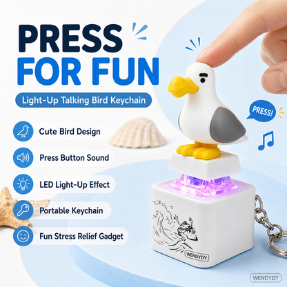 Portachiavi elettronico luminoso a forma di paperella con controllo vocale e funzione da schiacciare ✨🦆