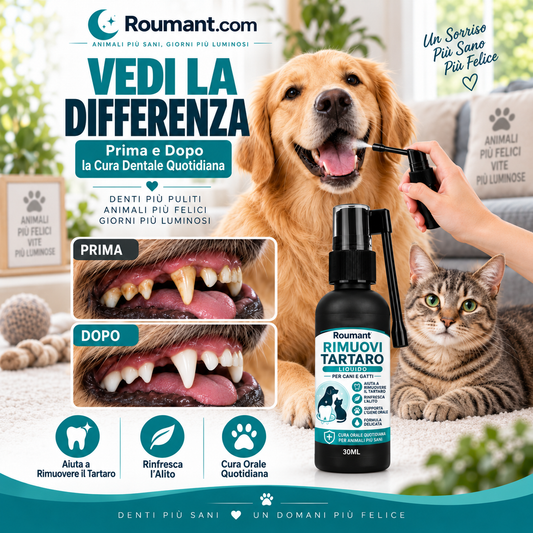 Spray delicato per la pulizia dentale degli animali domestici