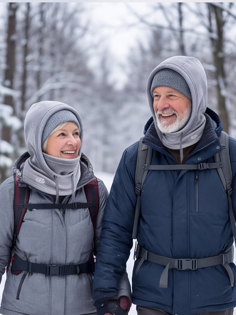 Couple enjoying a winter hike