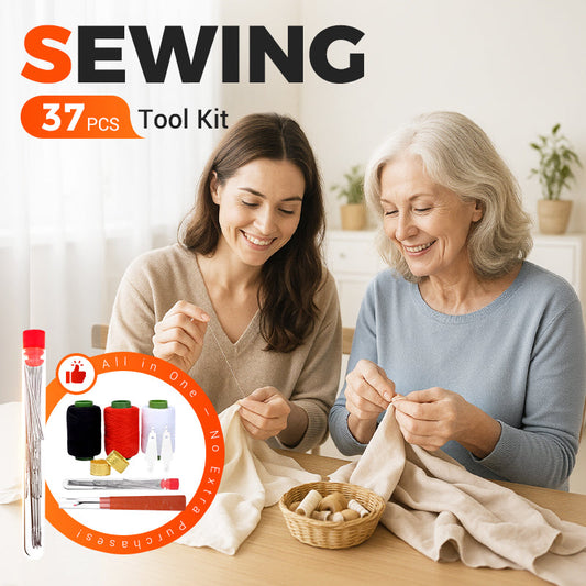 🧵🎁 50% DI SCONTO! Kit da cucito da 37 pezzi: ripara vestiti, cuciture e bottoni ovunque! Pratico e perfetto per ogni casa.