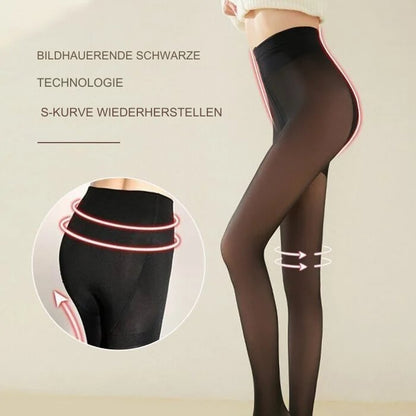 🔥Fake Translucent Warm Plush gefütterte elastische Strumpfhosen✨