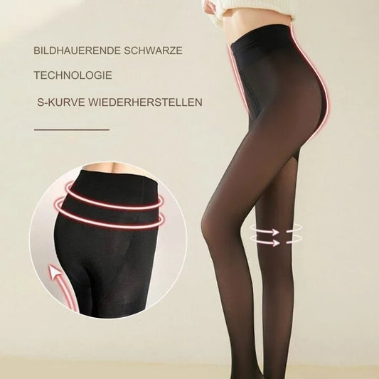 🔥Fake Translucent Warm Plush gefütterte elastische Strumpfhosen✨