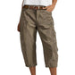 Pantaloni capri cargo casual con vestibilità ampia