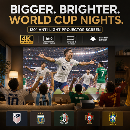 ⚽️⚽️ Mega Saldi dei Mondiali – 50% di Sconto 🔥 Schermo di Proiezione Luminoso (16:9) 🎥✨