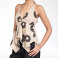💥Halter V-Neck Floral Irregular Hem Top（Je mehr Sie kaufen, desto höher der Rabatt）