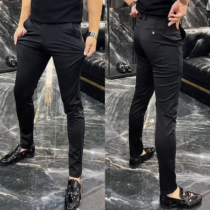 Schwarze Slim-Fit-Dress-Hose für Männer
