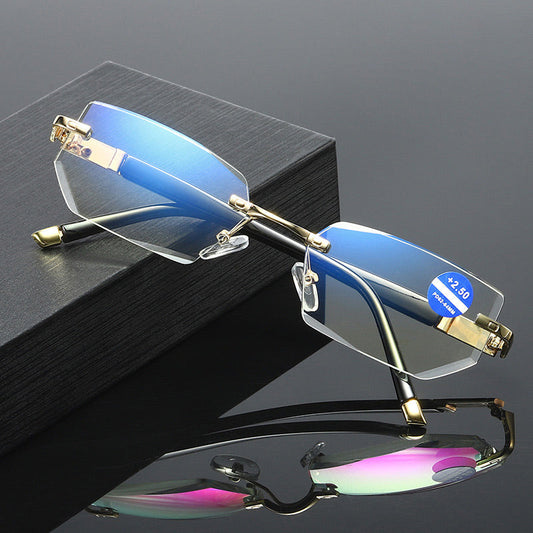 Blue Light Blocking Rimless Lesebrille für Presbyopi