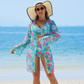 🌊🐚🌴Blühender Zauber des Sommers - Dreiteiliger Bikini-Badeanzug aus Mesh für Damen