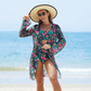 🌊🐚🌴Blühender Zauber des Sommers - Dreiteiliger Bikini-Badeanzug aus Mesh für Damen
