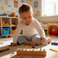 Tavola Montessori in legno con cacciavite
