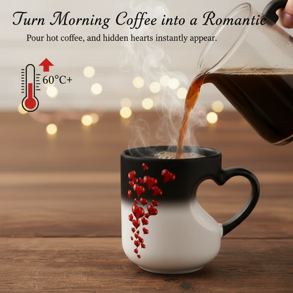 📢📢50% DI SCONTO!!!⏰ Tazza in Ceramica a Colore Cangiante con Manico a Forma di Cuore 💝✨