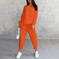 Completo 2 Pezzi da Donna: Felpa a Maniche Lunghe con Orlo Asimmetrico e Pantaloni
