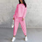 Completo 2 Pezzi da Donna: Felpa a Maniche Lunghe con Orlo Asimmetrico e Pantaloni