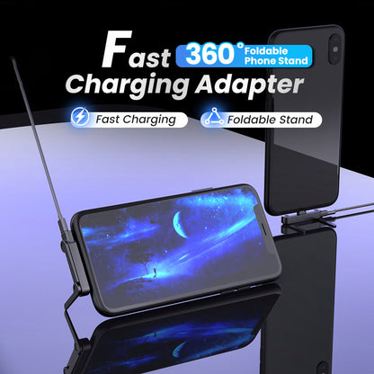 Adattatore di ricarica rapida con supporto per telefono pieghevole a 360°
