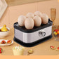 🥚 Cuociuova Elettrico Multifunzione in Acciaio Inox (8 Uova) | 3 Livelli di Cottura, Uova in Camicia e Omelette | Coperchio Trasparente e Spegnimento Automatico 200W 🍳