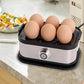 🥚 Cuociuova Elettrico Multifunzione in Acciaio Inox (8 Uova) | 3 Livelli di Cottura, Uova in Camicia e Omelette | Coperchio Trasparente e Spegnimento Automatico 200W 🍳