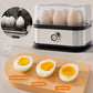 🥚 Cuociuova Elettrico Multifunzione in Acciaio Inox (8 Uova) | 3 Livelli di Cottura, Uova in Camicia e Omelette | Coperchio Trasparente e Spegnimento Automatico 200W 🍳