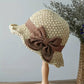 🎀 50% DI SCONTO 👒 | Cappello di paglia con fiocco retrò – Pieghevole & Traspirante per l’estate