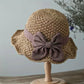 🎀 50% DI SCONTO 👒 | Cappello di paglia con fiocco retrò – Pieghevole & Traspirante per l’estate