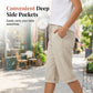 Pantaloni capri da donna casual in cotone e lino