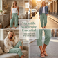 Pantaloni corti da donna plissettati in cotone-lino tinta unita