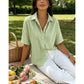 Camicetta da Donna Casual a Righe con Maniche Corte