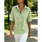 Camicetta da Donna Casual a Righe con Maniche Corte
