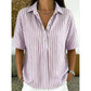 Camicetta da Donna Casual a Righe con Maniche Corte