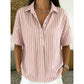 Camicetta da Donna Casual a Righe con Maniche Corte