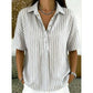 Camicetta da Donna Casual a Righe con Maniche Corte
