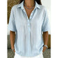 Camicetta da Donna Casual a Righe con Maniche Corte