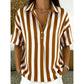 Camicetta da Donna Casual a Righe con Maniche Corte
