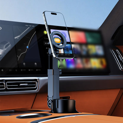 Portabicchieri auto con supporto per telefono – regolabile a 360°, potente magnete N52, utilizzo con una sola mano, compatibile con tutti gli smartphone, sistema magnetico e a morsetto ultra stabile per una guida sicura 🚗📱