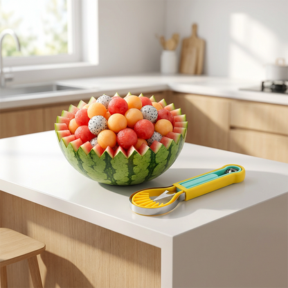 50% Solo Oggi 🍉✨ Set 3 in 1 per Palline di Melone e Intaglio