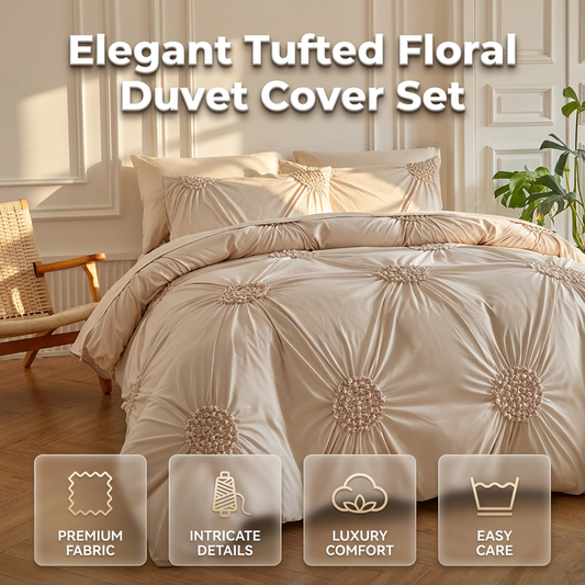 🛏️ 50% DI SCONTO! ☁️ Elegante Set Copripiumino con Pieghe Plissettate