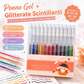 🎨 Set Penne Glitter a Asciugatura Rapida – Per Biglietti, Planner e Scrapbook | Inchiostro Brillante su Carta Chiara e Scura ✨