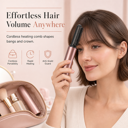 🔥50% DI SCONTO ORA!💇 Volume istantaneo alle radici! Mini spazzola termica senza fili per frangia e capelli, ricaricabile e portatile, ideale anche in viaggio.